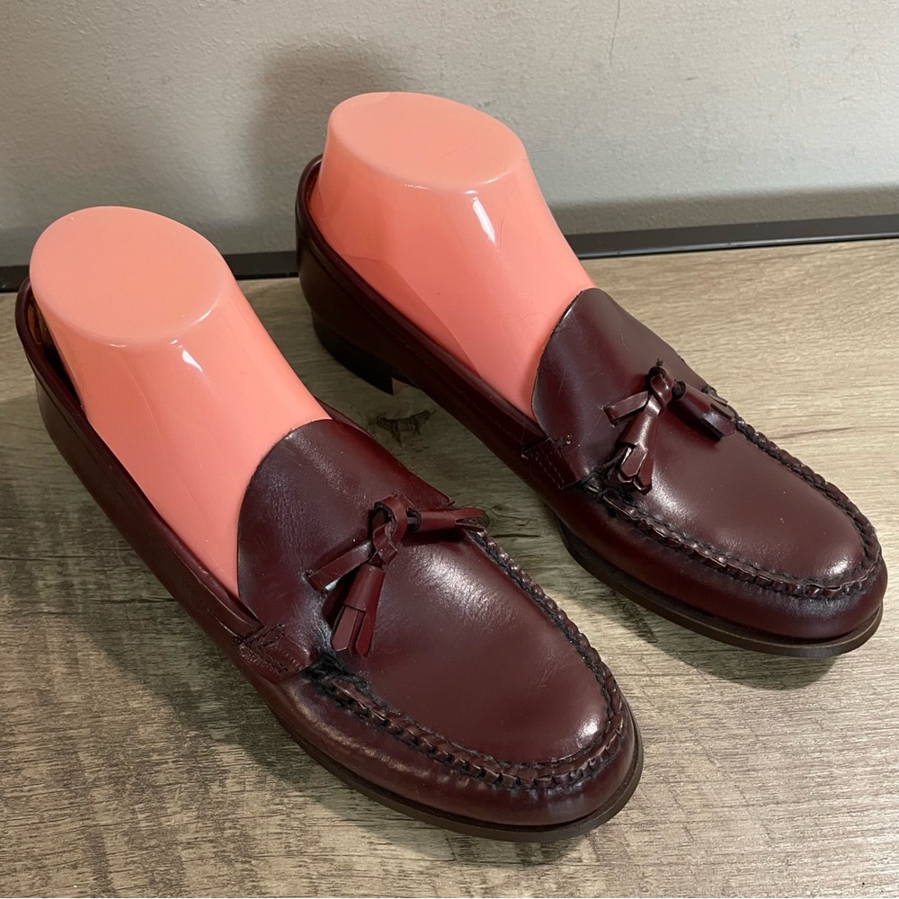 Classic! Womens GH BASS & Co WEEJUNS Cordovan Leather TASSEL Slip-On LOAFERS